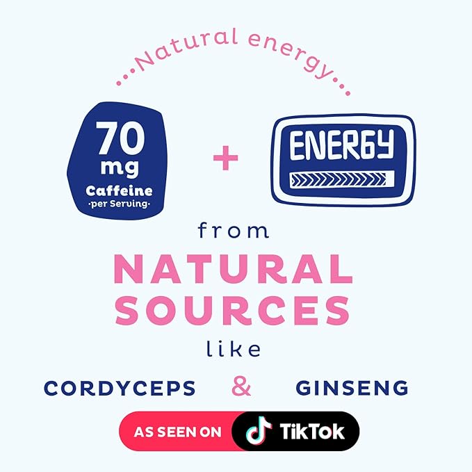 KOS Energizing Blue Spirulina Blend - USDA Certified Organic - B Vitamins, Ashwagandha, Ginseng, Adaptogens, Biotin - Vegan Pre Workout Powder - Caffeinated, Berry Flavored, 28 Servings