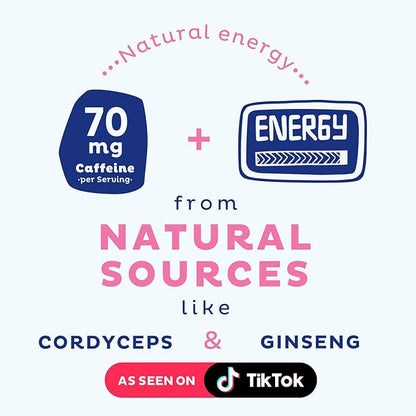 KOS Energizing Blue Spirulina Blend - USDA Certified Organic - B Vitamins, Ashwagandha, Ginseng, Adaptogens, Biotin - Vegan Pre Workout Powder - Caffeinated, Berry Flavored, 28 Servings