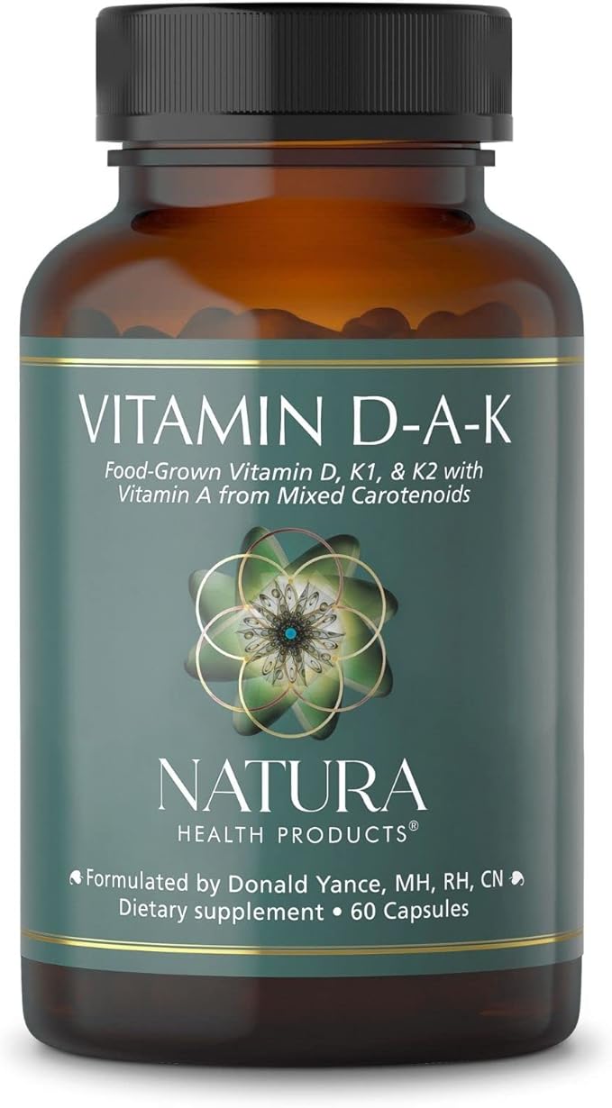 Natura Health Products Vitamin D-A-K Supplement - Supports Healthy Bone, Heart and Vision Function, Featuring Vitamin D3 5000 IU, K2 50 mcg, K1 550 mcg, Vitamin A 1000 IU, Bioavailable (60 Capsules)