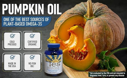 Omega 3 6 EFA Fish Oil Alternative, Organic Plant Based, Vegetarian, Burpless, No Fishy Aftertaste (4 x 120 Soft Gels) by YES Your Essential Supplements