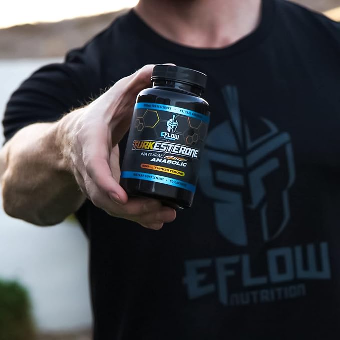 eFlow Nutrition Turkesterone Supplement for Men [Highest Purity] + Cyclodextrin for High Absorption - Increase Stamina, Lean Muscle Growth & Recovery, Boosts Drive - 3rd Party Tested (60 Capsules)