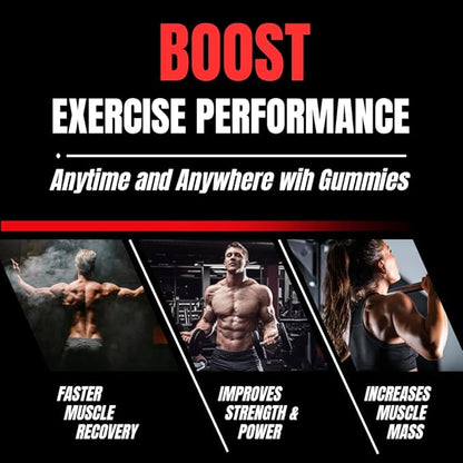 Creatine Monohydrate Gummies for Men & Women-5g of Creatine Monohydrate per Serving- Increase Strength and Build Muscle,Sugar Free, 120 Count