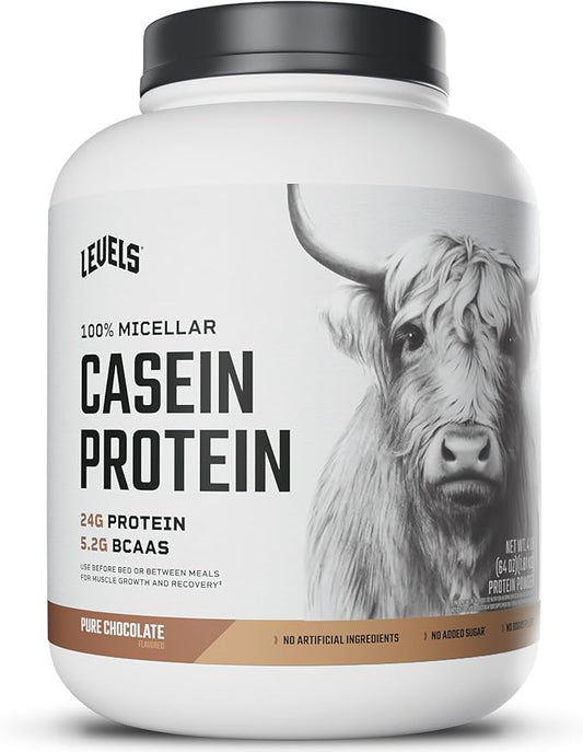 Levels 100% Micellar Casein Protein, Hormone Free, Chocolate, 4LB