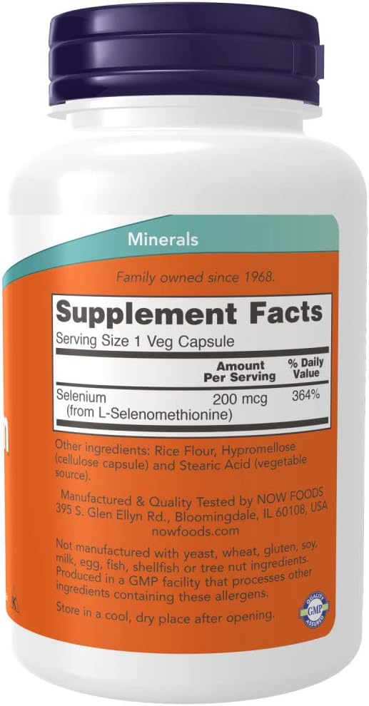 Now Foods Selenium 200 mcg VCaps, 180 Count (Pack of 2)