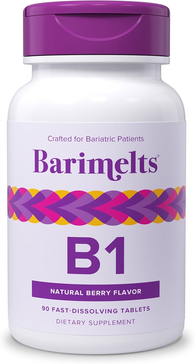 Barimelts Vitamin B1-90 Fast-Dissolving Tablets (3-Month Supply) - Sugar-Free Bariatric Vitamins for Women, Natural Berry Flavor
