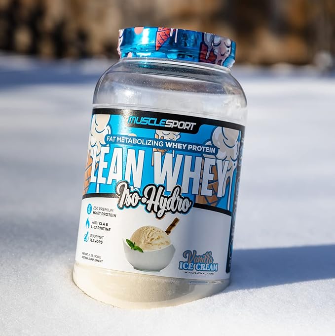Musclesport Lean Whey Revolution™ Protein Powder - Whey Protein Isolate - Low Calorie, Low Carb, Low Fat, Incredible Flavors - 25g Protein per Scoop (2LB, Vanilla)