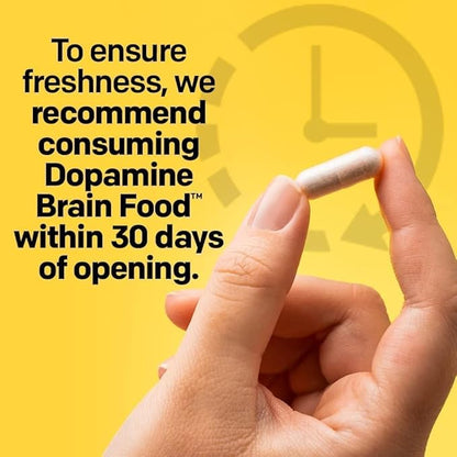 NATURAL STACKS Dopamine Focus Supplement w/L-Tyrosine - Promotes Mental Drive, Clarity & Focus - Dopamine Brain Food Supplement - Supports Mental Energy - 60 Capsules