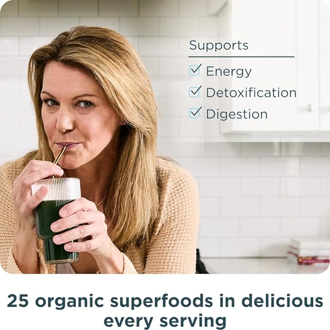 Ancient Nutrition Organic SuperGreens Powder with Probiotics, Organic Multivitamin Greens, Made from Real Fruits, Vegetables and Herbs, Digestive and Energy Support, 12 Servings, 3.6oz