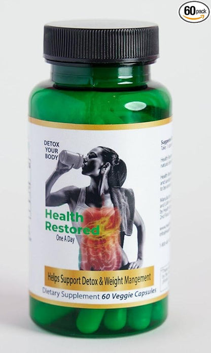 Health Restored Comprehensive Detox & Wellness Support for Men and Women - Premium 100% Clinoptilolite Zeolite Capsules - Supplement Robust Health Support with No Additives