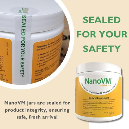 Senior 71+, Allergen-Free Vitamin Supplements, Unflavored Multivitamin Powder with 14 Vitamins & 13 Minerals, Low-Carbohydrate Mineral Supplements, 275g - Solace Nutrition