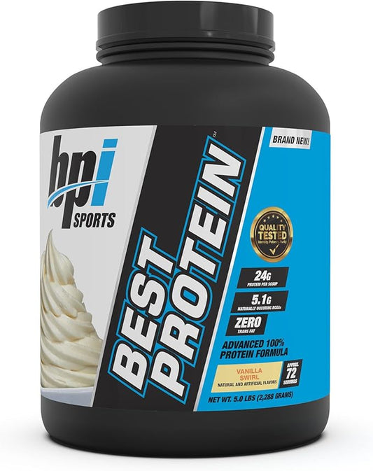 BPI Sports Best Protein For Men & Women Swirl, Vanilla, Vanilla Swirl, 5 Pound (Pack of 1), 80.71 Ounce