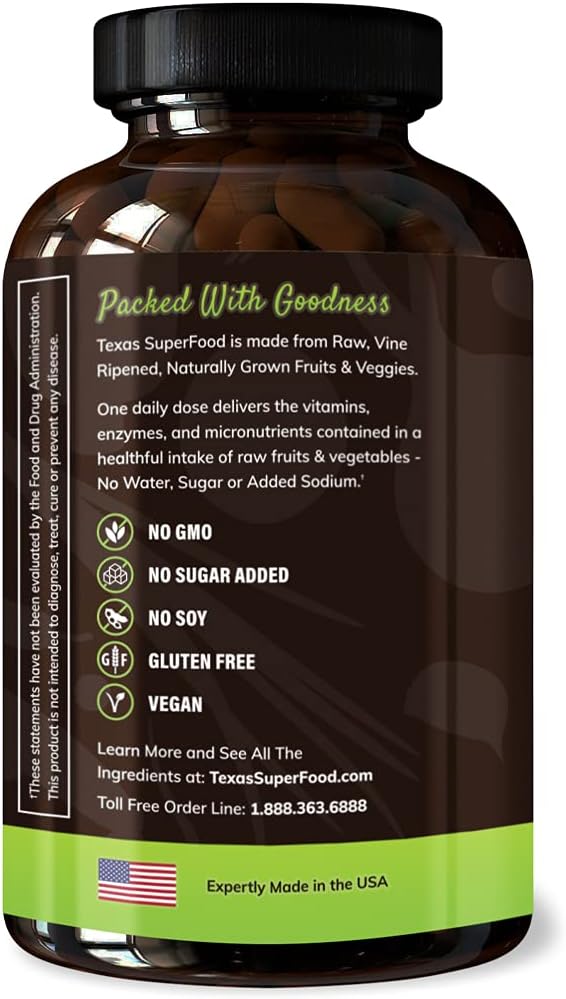 Original Superfood Capsules, Superfood Reds and Greens, All-Natural Whole Food Dietary Supplement, Non-GMO, Gluten Free, Vegan, No Soy, 180 Capsules