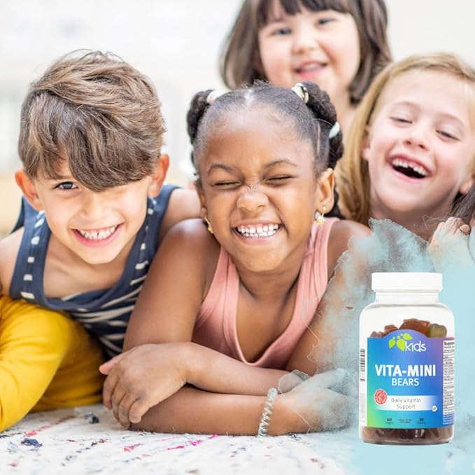 Mountain Meadow Herbs Vita-Mini Bears for Children | Multivitamin with Biotin, Folic & Pantothenic Acid, Iodin, Zinc | for Children’s Healthy Development | Fruit Gummies, 60 ct.