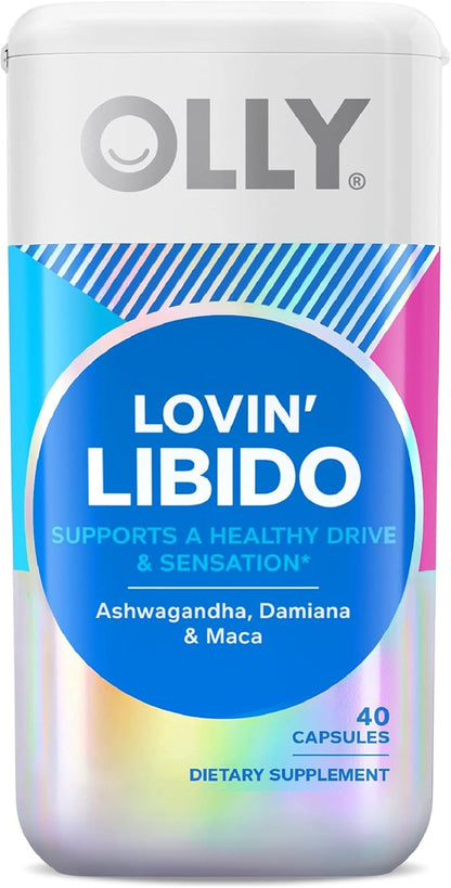 OLLY Lovin Libido Capsules, Boost Desire With Ashwagandha, Maca & Damiana, Vegetarian, Supplement for Women, 20 Day Supply (40 Count)
