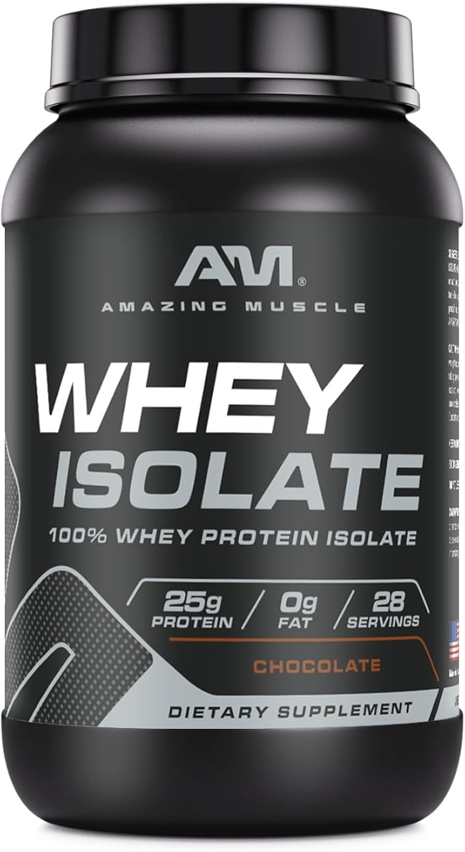 Whey Protein Isolate Powder | 25 Grams Protein Per Serving | 100% Whey Isolate | Zero Fat | Made in USA (2 Lb, Chocolate)