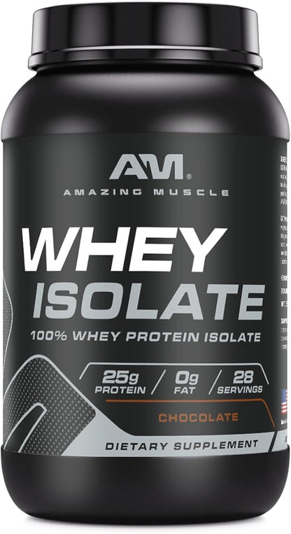 Whey Protein Isolate Powder | 25 Grams Protein Per Serving | 100% Whey Isolate | Zero Fat | Made in USA (2 Lb, Chocolate)