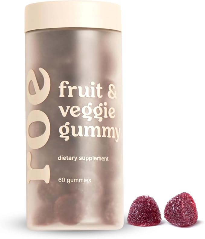 Roe Wellness- Kids Immune Support Vitamin Gummies Fruits & Veggie Probiotics | Clean Ingredients, No Artificial Colors or Flavors | Concentrated 18 Vegetable & 8 Fruit (60 Count)