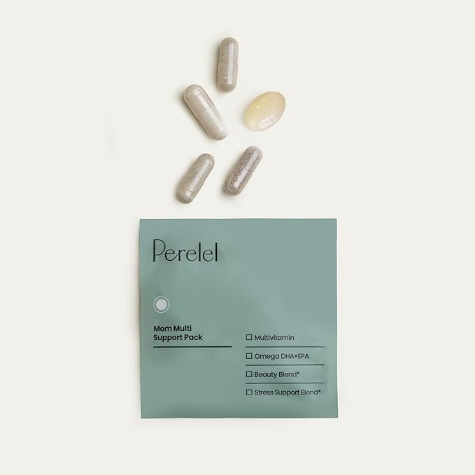 Perelel Mom Multi Support Pack - Postnatal Vitamins for Women to Support Post Partum, Breastfeeding + Early Motherhood* - Gluten, Soy and Dairy-Free Non-GMO (30 Daily Pill Packs)