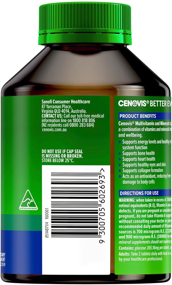 Multivitamin and Minerals 200 Tablets