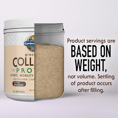 Garden of Life Grass Fed Collagen Protein Powder - Chocolate, 14 Servings, Collagen Powder for Joints Mobility Muscle Repair, Collagen Peptides Super Seeds Coconut MCTs, Keto Collagen Supplements