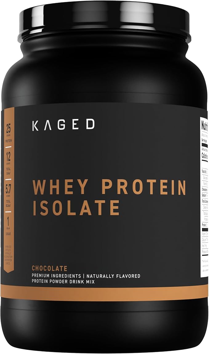 Kaged Whey Protein Isolate Powder | Chocolate | 100% Pure Low Lactose Whey | Post Workout Recovery Drink | Support Muscle-Building | 25g per Serving | Amazing Taste and Easy Mix for Shake | 25 Serving