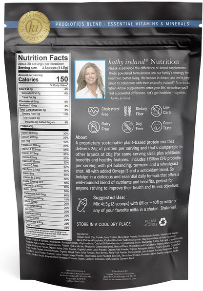 Kathy Ireland Daily Essentials Plant Based Protein Powder Mix (1.85, Vanilla)
