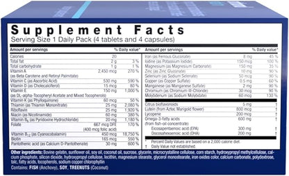 Orthomol Vital M Tablet Packets, Men's Multivitamin, 30-Day Supply, Vitamins A, B, C, D, E, K, Iodine, Omega-3