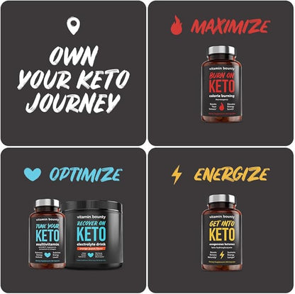 Vitamin Bounty Burn On Keto Multivitamin – Keto-Specific Nutritional Support with Magnesium, Potassium, and MCT for Energy, Cramp Relief, and Nutrient Optimization - 60 Capsules