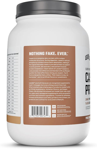 Levels 100% Micellar Casein Protein, Hormone Free, Chocolate, 2LB