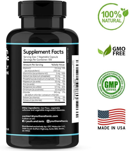 Complete Electrolyte Supplement Pills High Absorption | Cmax Potassium Chloride Magnesium Sodium Calcium Zinc | Boost Endurance Muscle Recovery Mental Focus | Salt Electrolytes Tablets | Keto Friendly