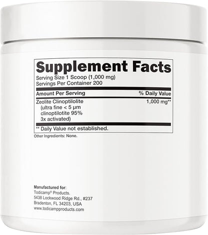 Sorbolit Zeolite Detox Powder - 7.05oz Clinoptilolite Zeolite Powder Sorbolit- 1-2 µm Zeolite Clinoptilolite Powder Supplement for Liver Detox - 200 Days Supply