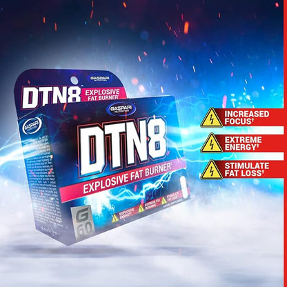 Gaspari Nutrition DTN8: Explosive Fat Burner, Natural Energy and Mental Focus, Adrenal and Stress Support (60 Capsules)