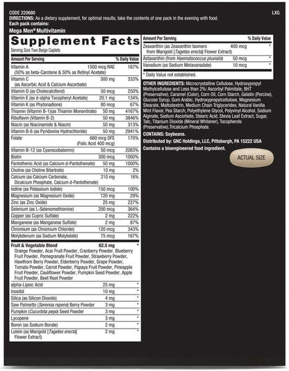 GNC Mega Men Stress Relief Vitapak, Stress & Cortisol Management, 30 Count