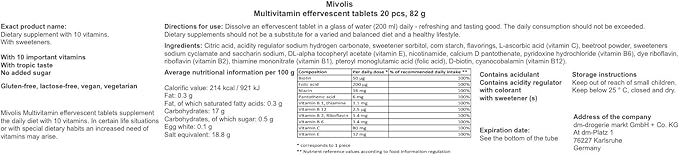 Mivolis Vitamins + Traces Elements Mix Set - Dietary Supplements 10 Tubes x 20 pcs | Germany