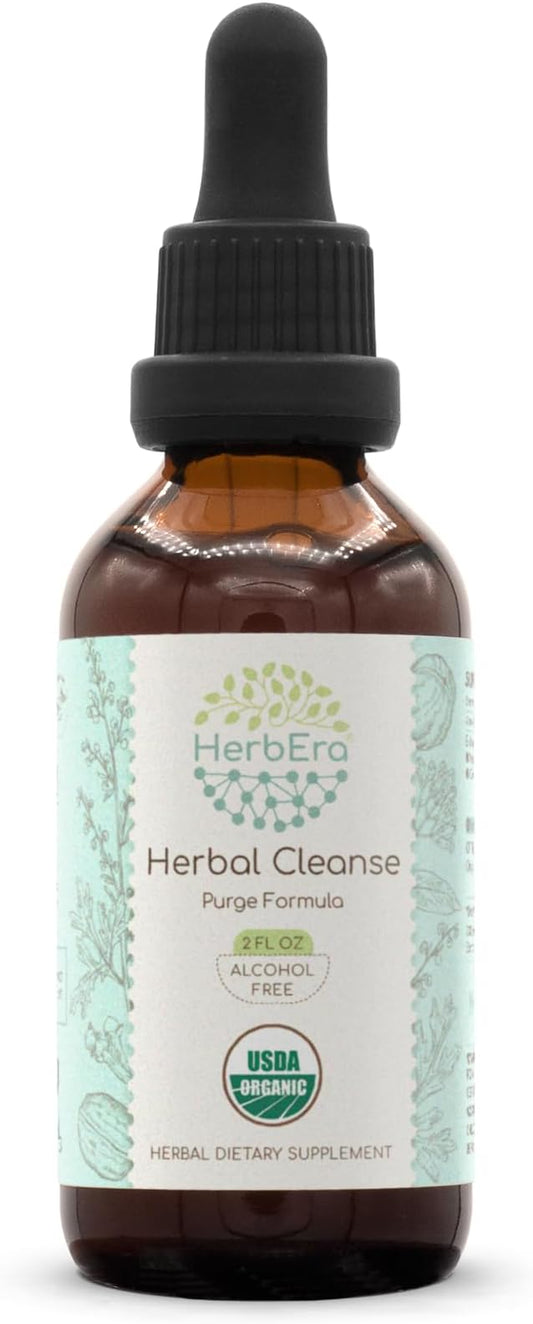 Herbal Cleanse Organic Alcohol-Free Tincture | Detox and Cleanse Formula, Extract Supplement | Organic Wormwood Herb, Black Walnut Hull, Cloves Flower Buds | Purge Extract (2 fl oz)