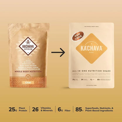 Ka'Chava Meal Replacement Shake - A Blend of Organic Superfoods and Plant-Based Protein - The Ultimate All-In-One Whole Body Meal. 15 meals per bag. (Chai), 32.2757 Ounce
