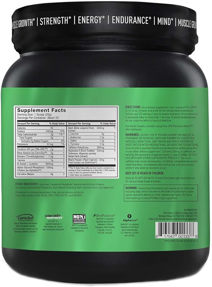 PRE JYM 30 Servings - Pineapple Strawberry