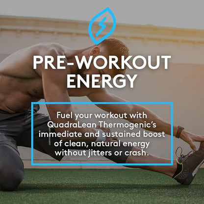 RSP Nutrition QuadraLean Thermogenic Fat Burner for Men & Women, Weight Loss Supplement, Crash-Free Energy, Metabolism Booster & Appetite Suppressant, Diet Pills, 60 Serv (Packaging May Vary)