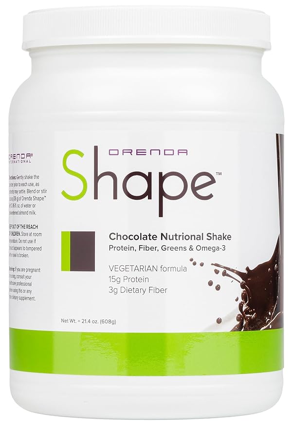 Orenda Shape®: Chocolate Flavor: Plant-Powered Protein Shake with Pea & Brown Rice Protein Blend, Green Superfoods, and Fiber-Rich Goodness | Ready-to-Serve Nourishment - 21.4oz