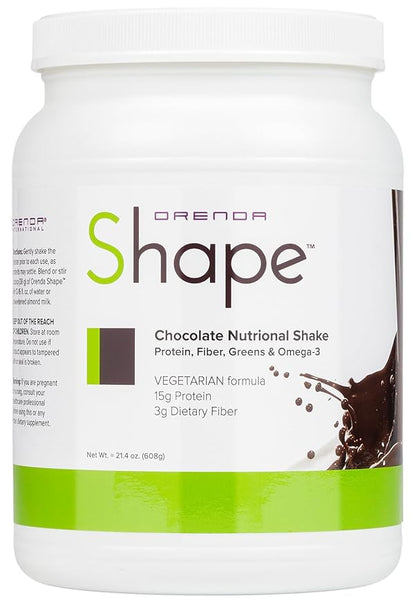 Orenda Shape®: Chocolate Flavor: Plant-Powered Protein Shake with Pea & Brown Rice Protein Blend, Green Superfoods, and Fiber-Rich Goodness | Ready-to-Serve Nourishment - 21.4oz