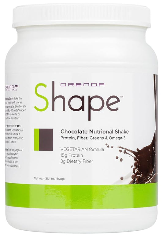 Orenda Shape®: Chocolate Flavor: Plant-Powered Protein Shake with Pea & Brown Rice Protein Blend, Green Superfoods, and Fiber-Rich Goodness | Ready-to-Serve Nourishment - 21.4oz