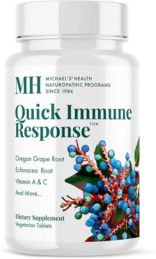MICHAEL'S Health Naturopathic Programs Quick Immune Response - 90 Vegetarian Tablets - Immune System Support - with Vitamin A, Vitamin C & Zinc - 30 Servings