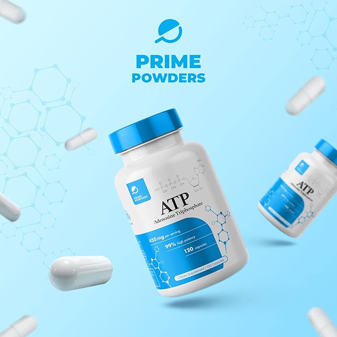 ATP Capsules - 120 Capsules - Adenosine Triphosphate Disodium - 400mg per Serving - Boost Energy Endurance Stamina