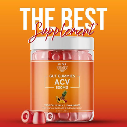 FIOR ACV Detox and Cleanse Gummy (Fruit Punch, 120)