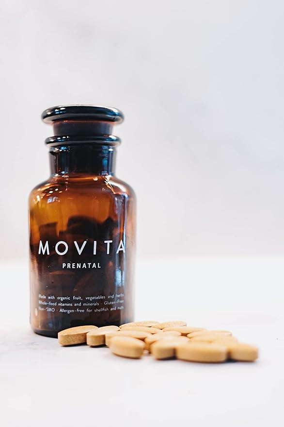 Movita Prenatal Multivitamin – Organic Fermented Whole Foods for Healthy Pregnancy, Fetal Development & Postnatal Support – Vegan, Gluten-Free, Non-GMO, 30-Day Supply (Glass Bottle)