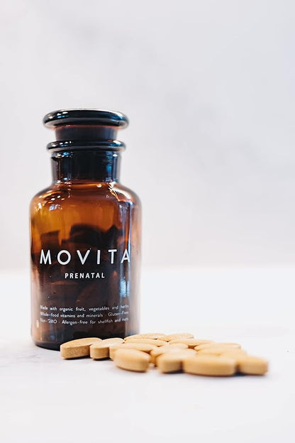 Movita Prenatal Multivitamin – Organic Fermented Whole Foods for Healthy Pregnancy, Fetal Development & Postnatal Support – Vegan, Gluten-Free, Non-GMO, 30-Day Supply (Glass Bottle)