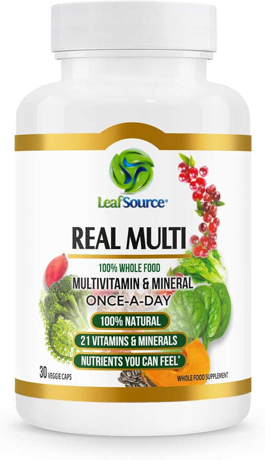 Real Multi Whole Food Multivitamin - 21 Vitamins and Minerals Made from Real Food. Vegan, Plant-Based Nutrients Made from Real Fruits Veggies & Whole Foods, Whole Food Supplement