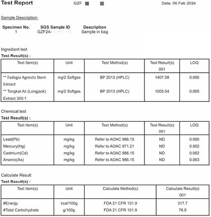 2400mg Fadogia Agrestis Tongkat Ali Supplement - Fadogia Agrestis 1400mg & Tongkat Ali 1000mg Ultra Blend, Maximum Strength, Muscle Mass & Athletic Performance, 60 Softgels