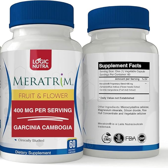 Meratrim Proprietary Blend 400 mg - Garcinia Mangostana (Fruit Rind) Extract - Stimulant Free - 60 Vegetable Capsules