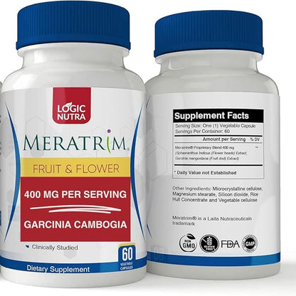 Meratrim Proprietary Blend 400 mg - Garcinia Mangostana (Fruit Rind) Extract - Stimulant Free - 60 Vegetable Capsules
